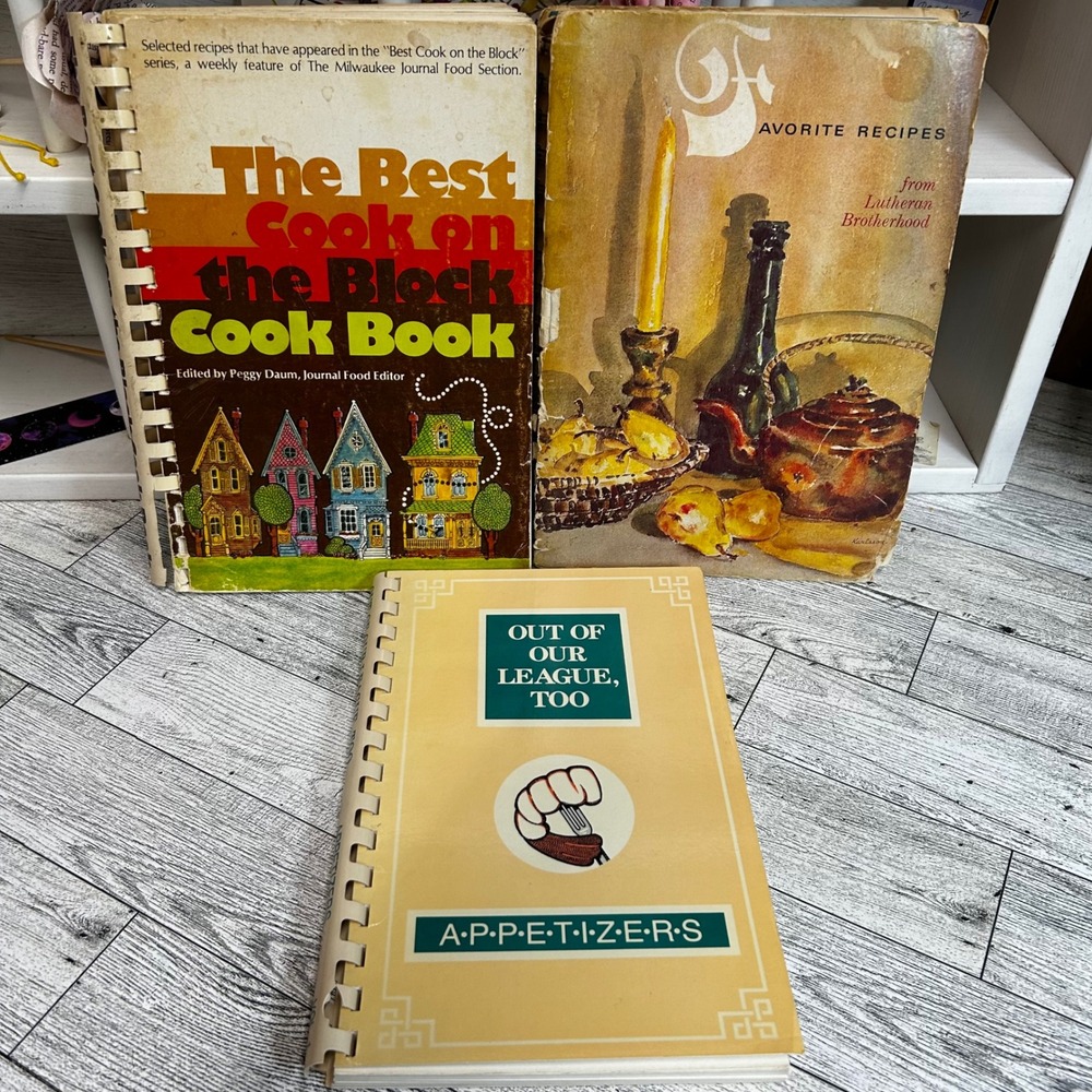 Vintage Community Cookbook Lot 3 Milwaukee Journal, Lutheran Brotherhood 70s-80s
